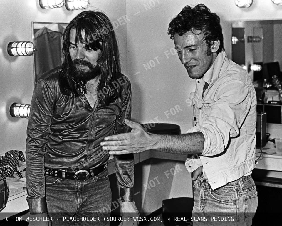 Bob Seger and Bruce Springsteen backstage at Pine Knob, 1978
